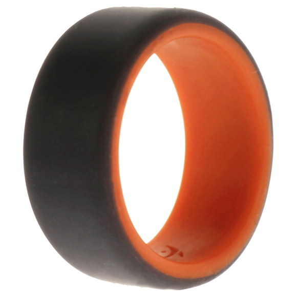 Silicone Wedding 2Layer Beveled 8mm Ring - Orange-Grey ROQ for Men 8 mm Ring - Picture 1 of 1